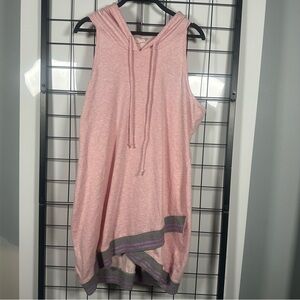 Venus Light Pink/Dark Gray/Light Purple Sleeveless Hoodie Dress Women's XL